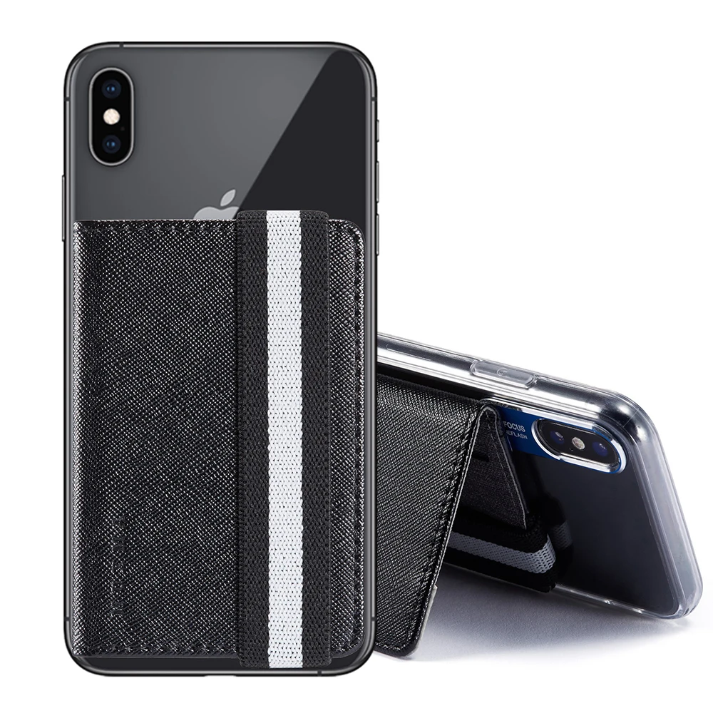 

Sticker Phone Card Holder Case Leather Adhesive Wallet Pouch Flexible Stand Mobile Phones Back Cover Credit Cards Buddy Set