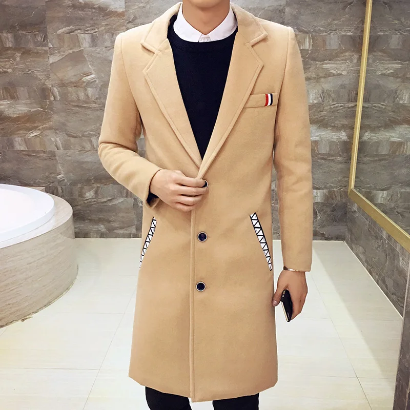 Gamme Mode 2017 5xl Qualité Blue gris Décontracté De Gabardina Larga coat Trench HommesChaud Dovetsil Taille Hiver Noir Hombre navy Grande S Automne Mince kaki Haut OnP0w8k
