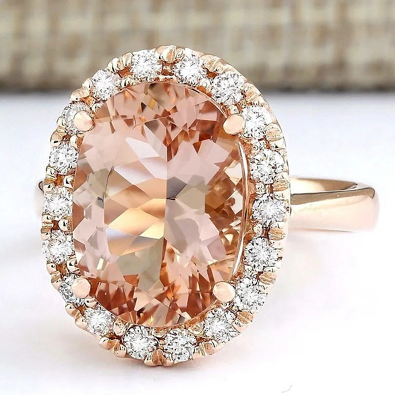 

Utimtree New High Quality Luxury Big Stone Wedding Rings for Women Champagne Crystal Cubic Zirconia Engagement Ring Band Jewelry