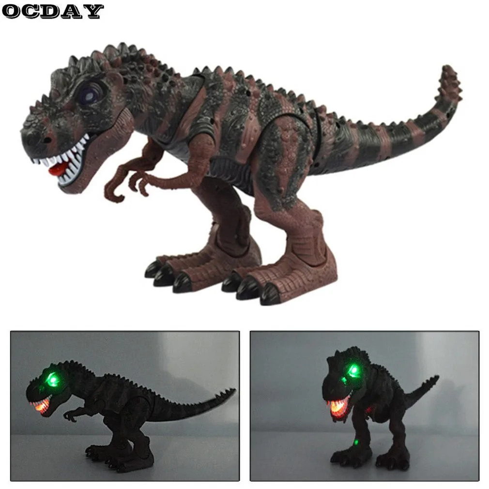 OCDAY 1 шт. электрическая игрушка Большой размер ходячий динозавр робот с светильник со звуком тираннозавр рекс модель фигурка игрушки для детей подарок