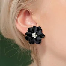 Модный docona черный, белый цвет розовый цвет Saturna, серьги со шпилькой, для Для женщин с цветочным рисунком с жемчугом для девочек шпильки серьги ювелирные изделия, ювелирные изделия Brincos, можно носить с 5962