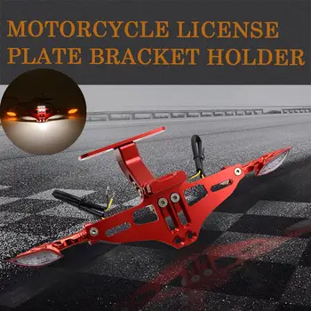 

Universal Motorcycle License Plate Bracket Holder Turn signal lights FOR kawasaki z750r benelli tnt 600 suzuki gsxr 1000 k7