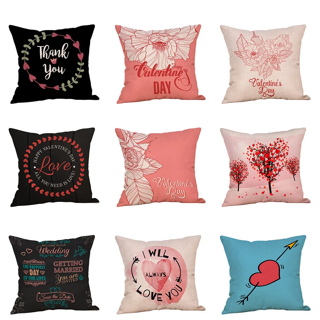 

Happy Valentine's Day Throw Pillow Case Sweet Love Square Cushion Cover illow Case Sweet Love Square Cushion Cover dropping