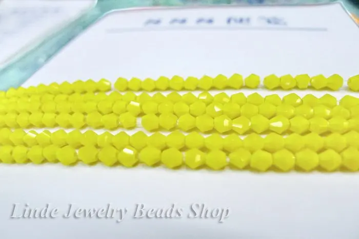 Высокое качество 4 мм Кристалл 5301 Bicone beads-желтый матовый цвет 1200 шт