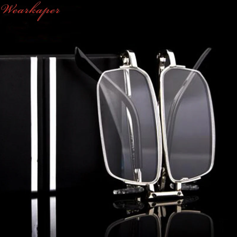 

WEARKAPER Coating Anti-fatigue Folding Reading Glasses Men Women Foldable Glasses Metal Glasses With Original Box