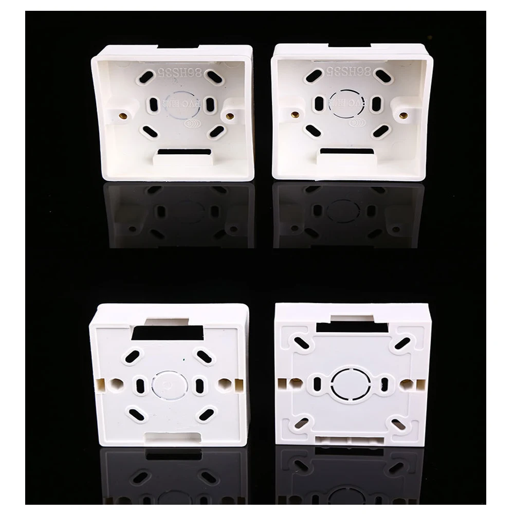 

1PC PVC Plastic Wall Mounted Junction Box Home Improvement Flame Retardant Wall Switch Box Power Bottom External Mounting Box