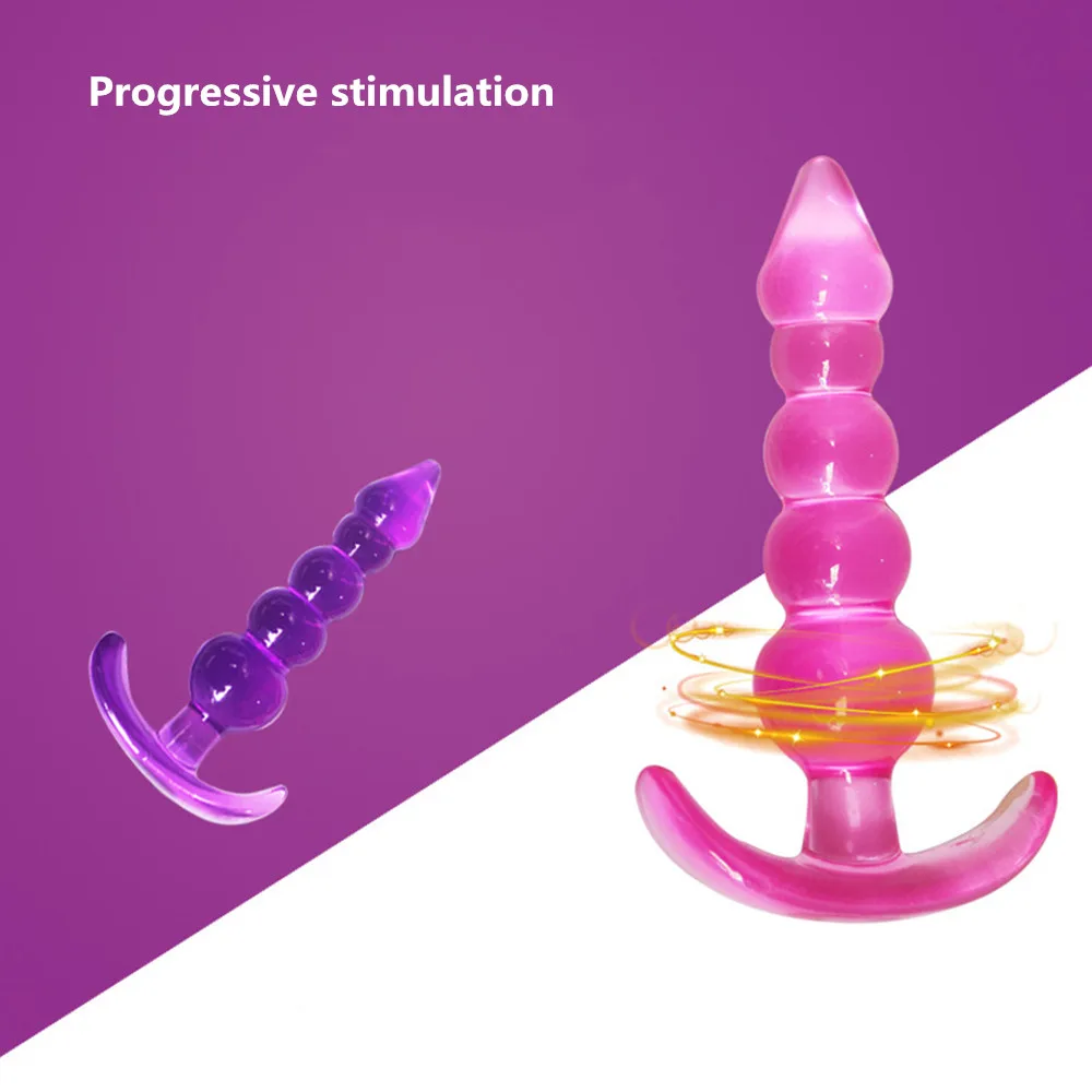 Anal Beads Silicone Butt Plug G Spot Vagina Stimulator Prostate Massage Adult Erotic Anal Sex Toys for Women Men Gay Masturbator (4)