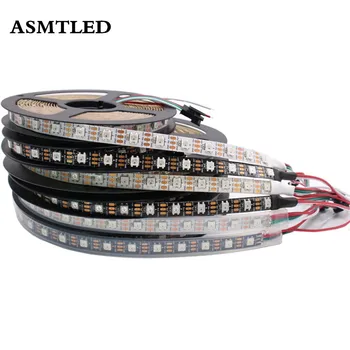 

WS2812B LED Strip Individually Addressable RGB Smart Pixels Strip 1m/4m/5m Black/White PCB WS2812 IC 5V 30/60/144 pixels/leds/m