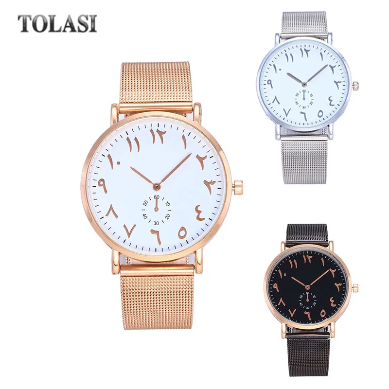 

Top Luxury Arabic Numbers Watch Women Fashion Rose Gold Quartz Wristwatch Montre Femme Relojes Mujer Horloges Dames Clock Female