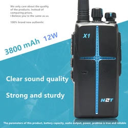 Walkie Talkie HZT-X1 High-Power 12W Two-Way Radio Station Hotel Family 3800mAh Clear Sound Quality Rugged And Durable Walkie Talkie HZT-X1 High-Power 12W Two-Way Radio Station Hotel Family 3800mAh Clear Sound Quality Rugged And Durable