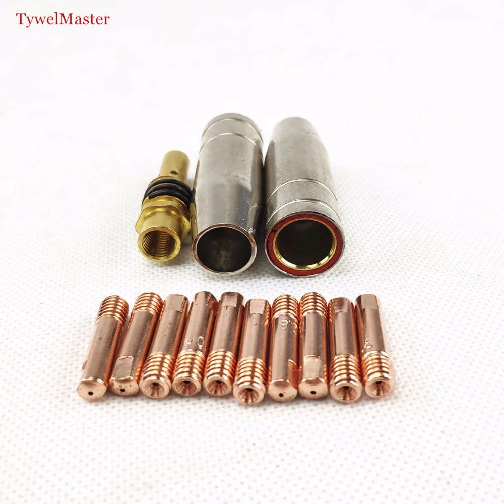 13pcs 14AK Welding Torch Consumables 0.6mm 0.8mm 0.9mm 1.0mm 1.2mm MIG Torch Gas Nozzle Tip Holder of 15AK MIG MAG Welding Torch 13pcs 14AK Welding Torch Consumables 0.6mm 0.8mm 0.9mm 1.0mm 1.2mm MIG Torch Gas Nozzle Tip Holder of 15AK MIG MAG Welding Torch