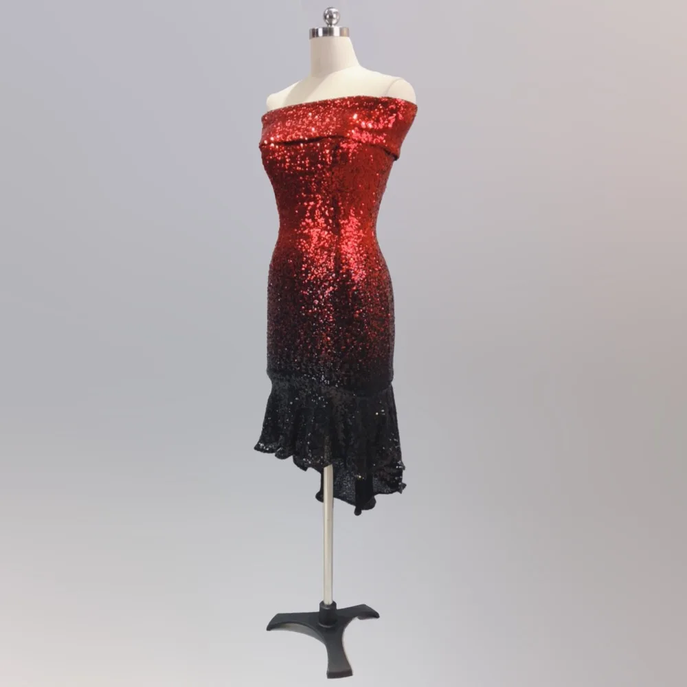 Mermaid party dress women 2019 sexy sequin club vestidos off shoulder evening robe femme asymmetrical tight slim dress summer (25)