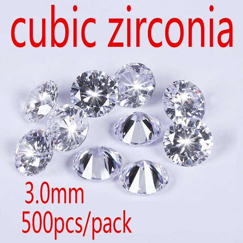 

Wholesale Jewelry Supplies AAA Grade CZ Cubic Zirconia Round Zircon 3.0MM DIY Jewelry Findings Supplies Free Shipping