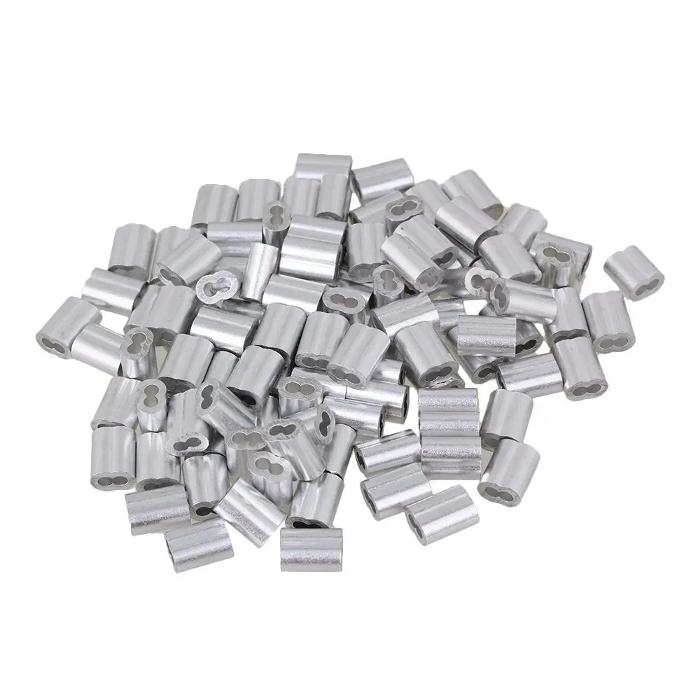 

Double Hole Aluminum M2 Sleeves Clip For 2MM Wire Rope Pack Of 100