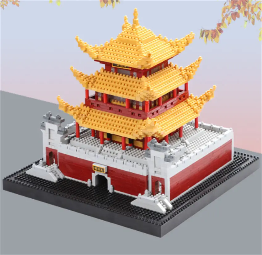 

Balody Architecture Bricks diamond Mirco building blocks Chinese Ancient architecture Yueyang Tower toys For Kids