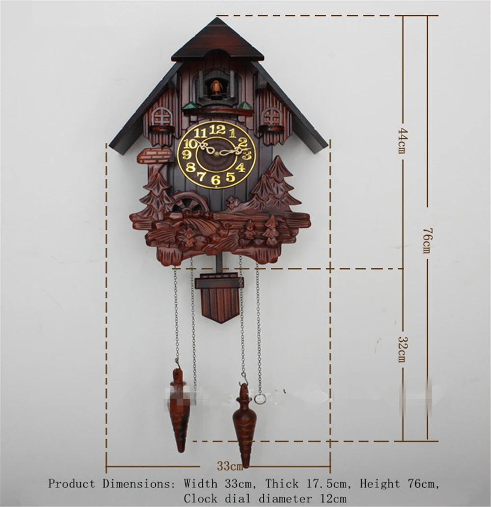 Европейские часы-колокольчик и светильник с ручными резными деревянными настенными часами
