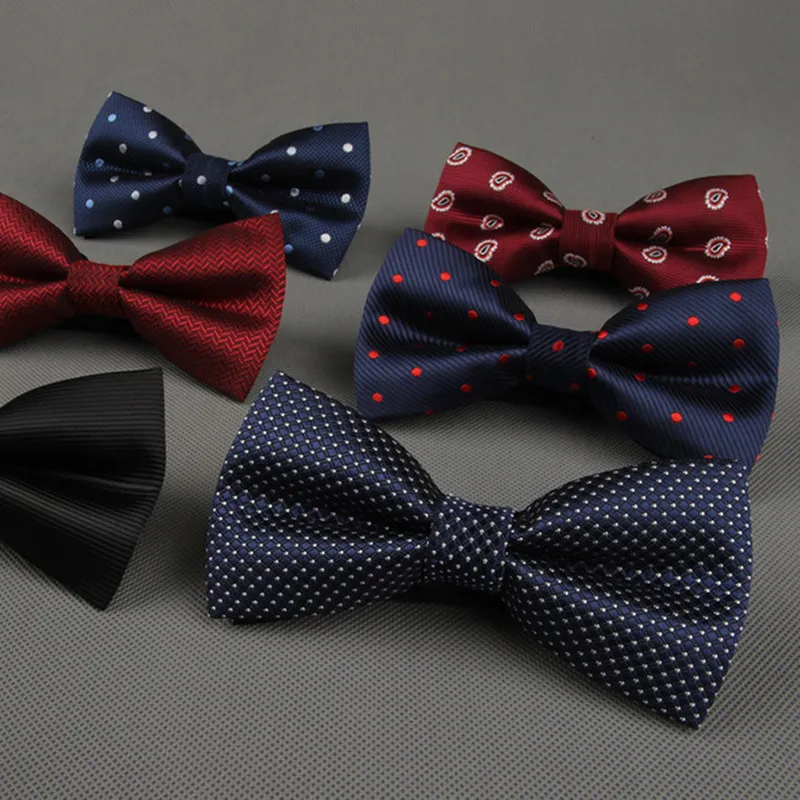 one piece Men's Bow Tie Brand Classic Dot Solid Ties Bowtie Leisure
