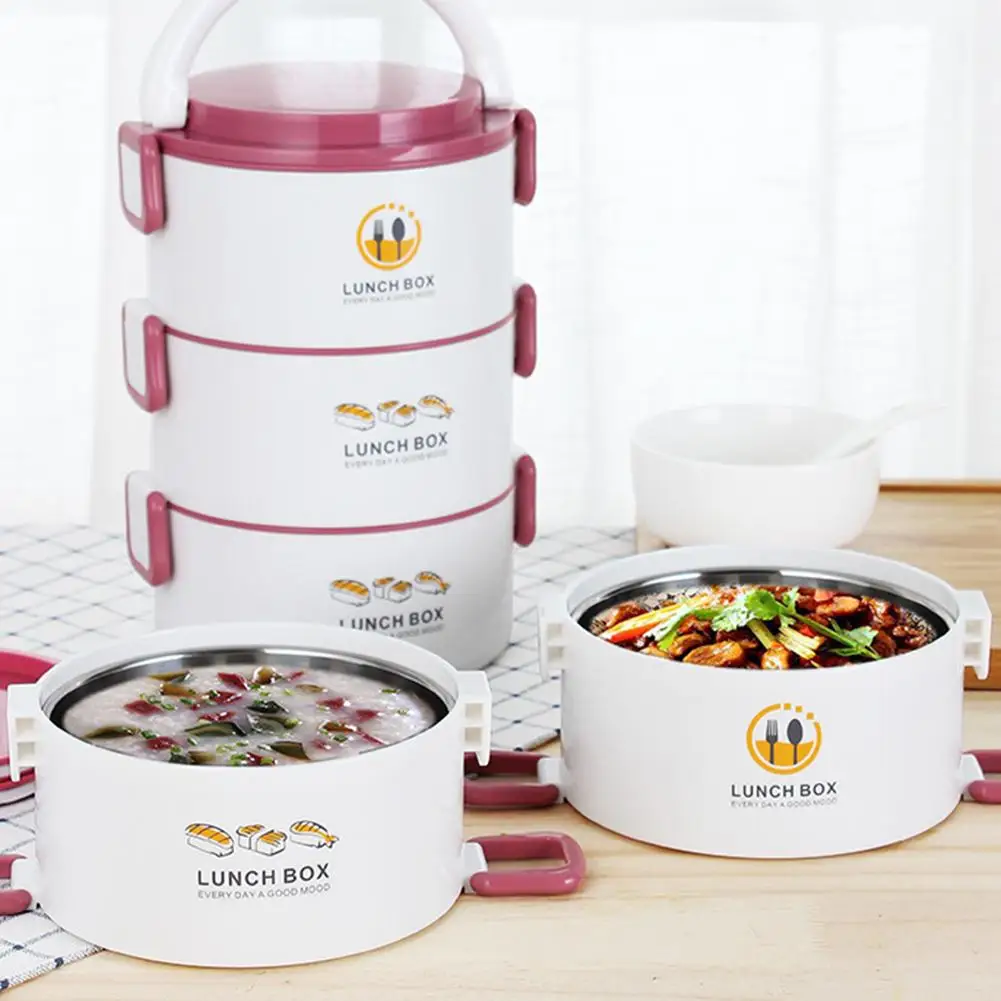 

Multi-layer Thermal Lunch Box Stainless Steel Leak Proof Food Storage Container Hot