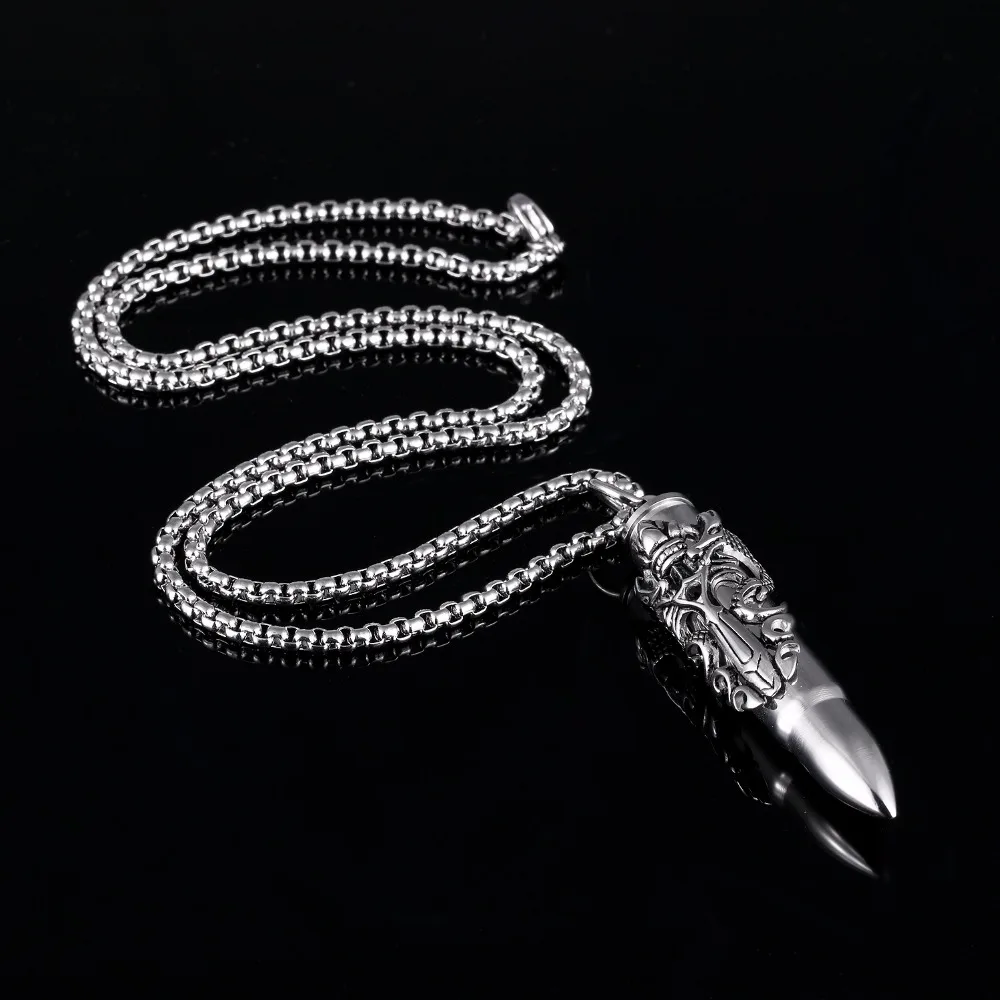 58 мм в форме пули Готический Меч дракона Средневековый Ренессанс кулон кремационной урны ожерелье из нержавеющей стали-серебро, золото