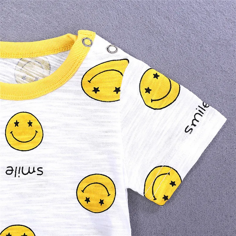 The new fashion cute design Toddler Infant Baby Girls Boys Short Sleeve Cartoon Print jumpsuit Romper  (45)