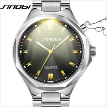 SINOBI Hommes Montre Mode Rétro-Éclairage En Acier Inoxydable D’affaires Montre des Hommes Top Marque De Luxe Montre À Quartz Horloge Heures reloj hombre