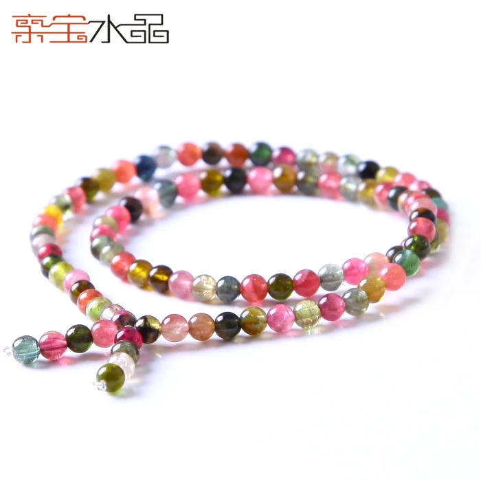 

Crystal natural ice kinds of tourmaline 4.5mm beads bracelet women's accessories