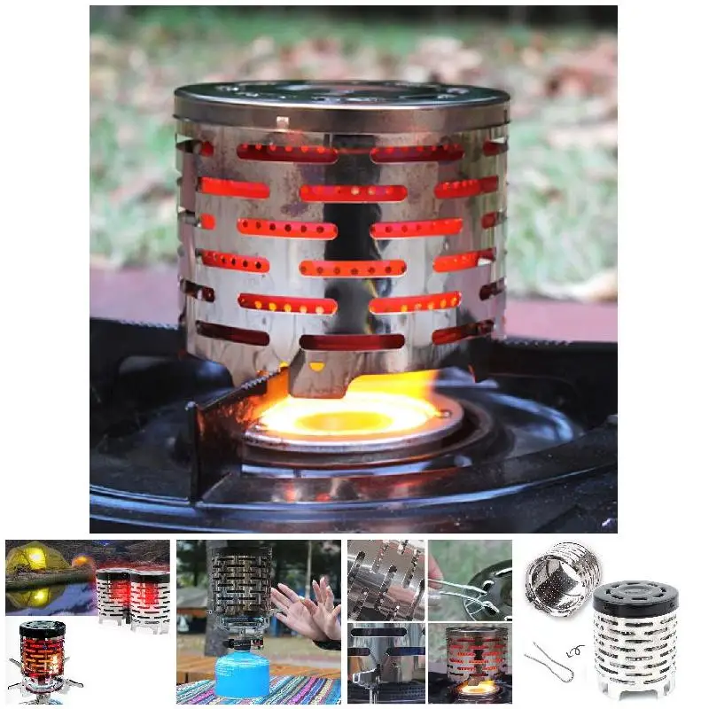 

Portable Mini Camping Heater Cap Outdoor Gas Stove Cover Warmer Heater Stainless Steel BB55