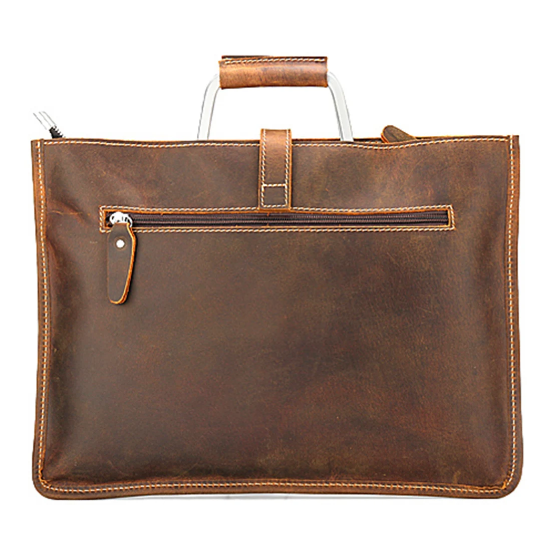 

ARESLAND Vintage Genuine Leather Briefcase Men Handbag Transverse Retro Large Capacity Male Single Shoulder Bag Coffee 2018