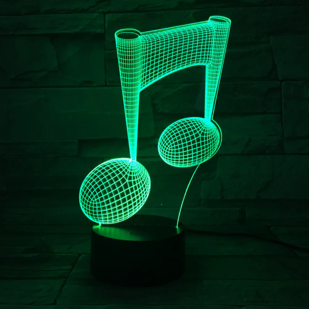 

Music Note 3D Night Light Touch Button USB Charge LED Lighting Novelty gifts for DHL Freeshipping