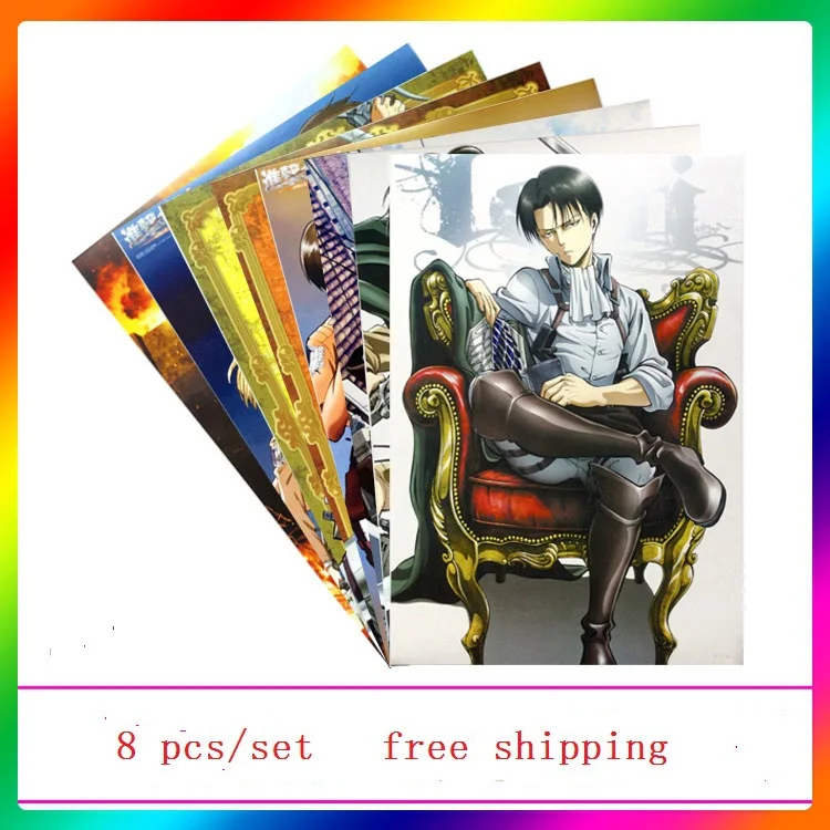 Good Quality 8 Pcs Set Different Designs Anime A3 Posters Attack On Titan Eren Mikasa Ackerman Levi Gift Wall Pictures Poster Attack On Titan Attack On Titan Posterposter Anime Aliexpress