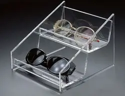 Современный прозрачный акриловый столешницы хранения Организатор Rack 2 пары Солнцезащитные очки для женщин очки Дисплей полка случае