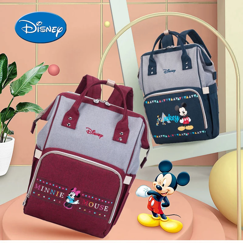 

Large Capacity Mummy Maternity Nappy Bag Diaper Bag Minnie Mickey Travel Backpack Oxford Women's Fashion Feeding Baby Bag