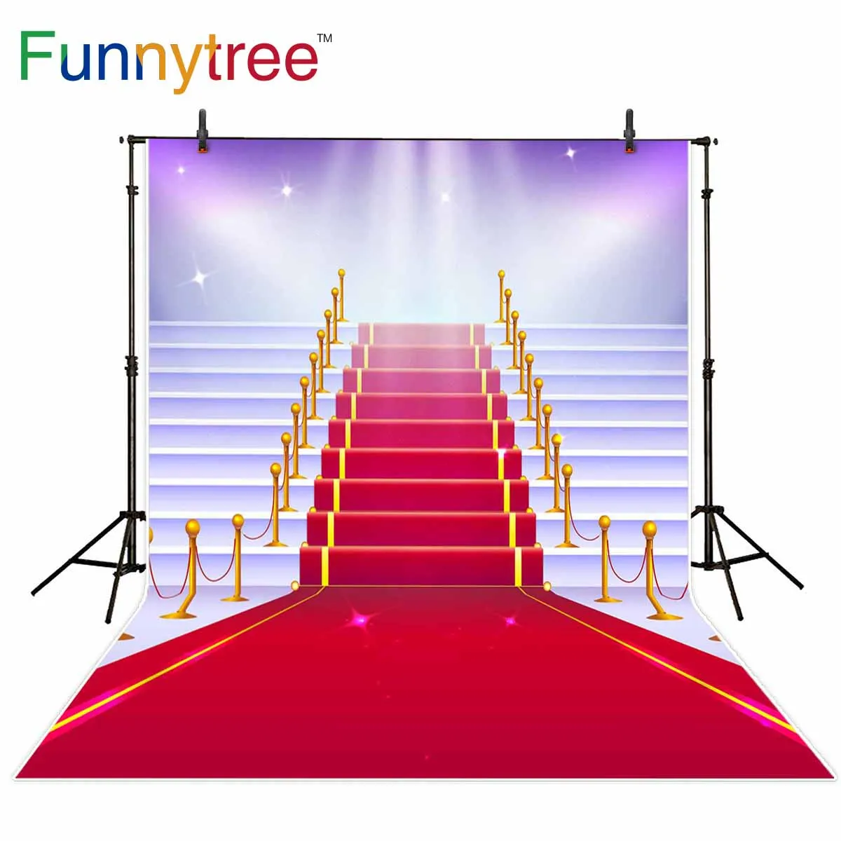 Funnytree background for photo golden Red carpet White stairs spotlight birthday party photocall wedding backdrop photography Funnytree background for photo golden Red carpet White stairs spotlight birthday party photocall wedding backdrop photography