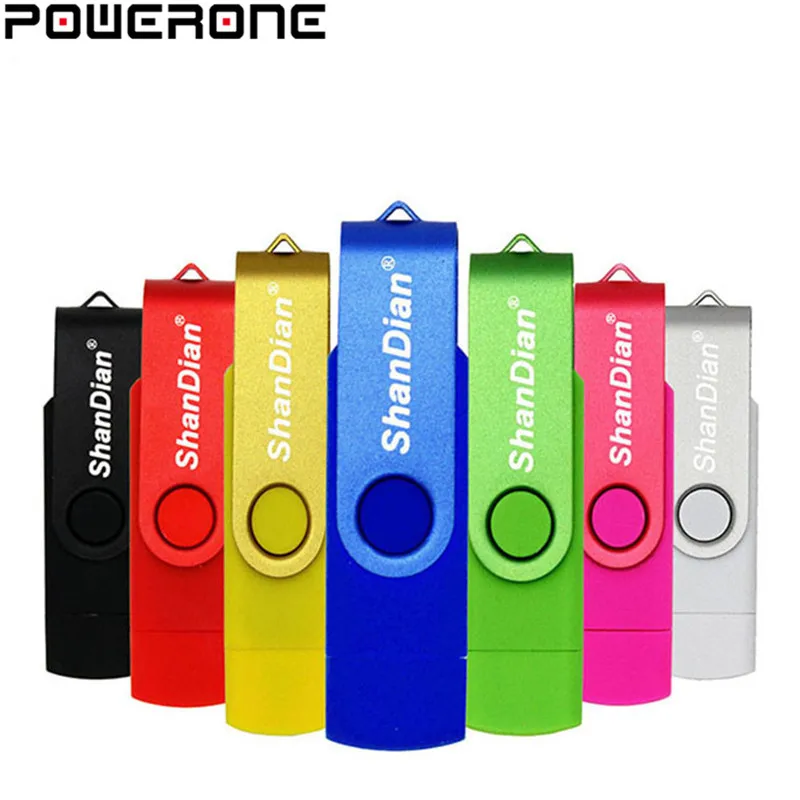 POWERONE OTG USB флеш-накопитель, флешка для смартфона, микро-флешка, 4 ГБ, 8 ГБ, 16 ГБ, 32 ГБ, 64 ГБ, флеш-накопитель, USB флешка, портативная