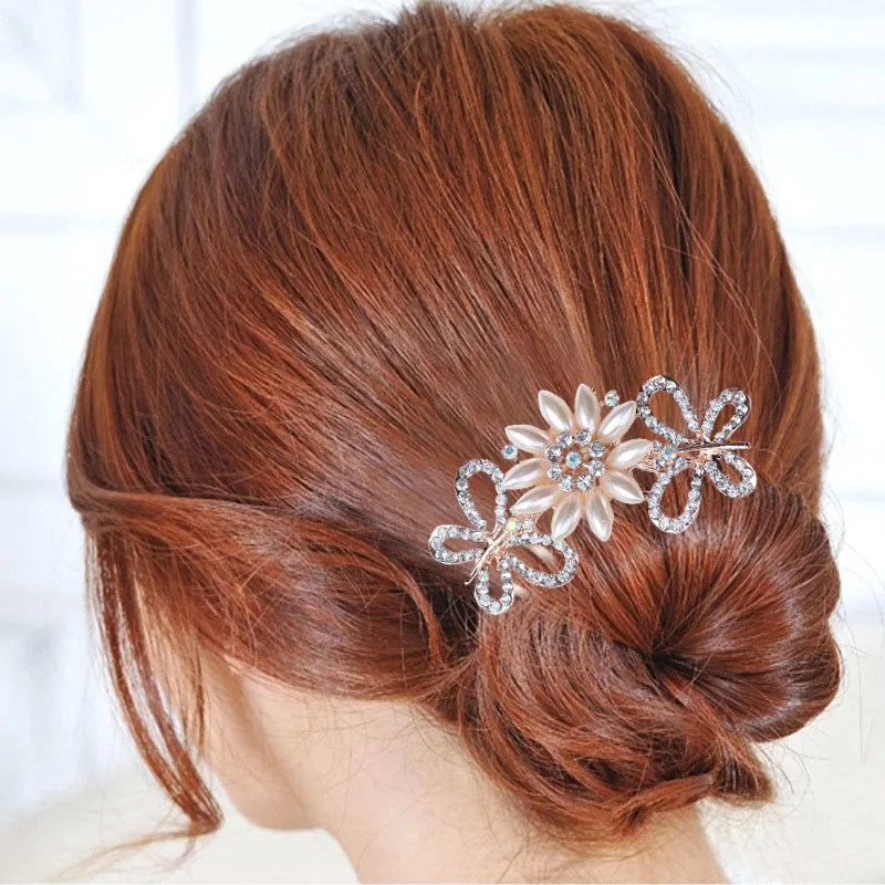 30 стилей Европейский Дизайн Цветочные Свадебные Женские аксессуары для волос с жемчугом и кристаллами цветок расческа для волос Свадебные