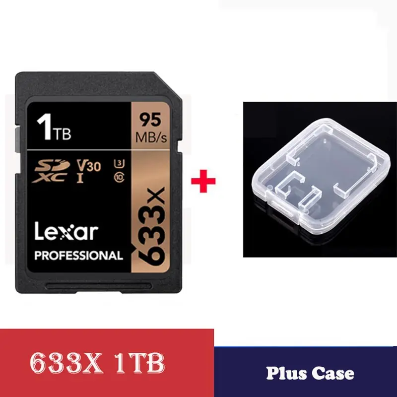 Lexar флешка флешки sd-карта картао де memoria SDXC 1 ТБ 95 м/с карт sd карты U3 1 ТБ карты памяти Class 10 для 1080 p 3D 4 K видео Камера карты - Емкость: 633X-1TB-plus-Case