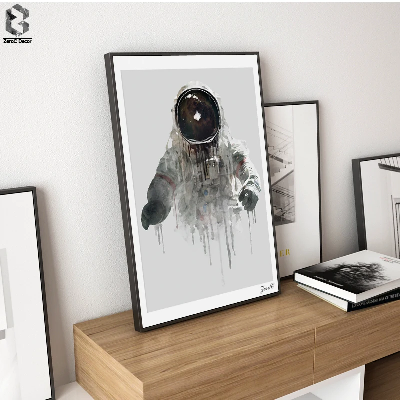 

Nordic Style Canvas Art Print Watercolor Paintings, Posters and Prints Astronaut Wall Pictures for Home Decoration, Wall Decor