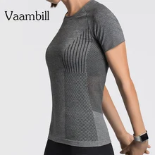 Женская Спортивная футболка для спортзала, Женский бесшовный топ для йоги, Женские топы для тренировок, спортивная одежда, футболка для фитнеса, женская спортивная одежда