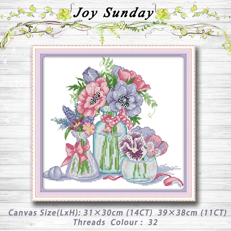 

flowers vase painting dmc 14CT 11CT counted cross stitch kits embroidery set Needlework Set chinese cross stitch Home decor