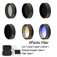 6PCS Lens Filter for DJI Phantom 4 Pro V2.0 Advanced Drone Camera CPL Circular Polarizing ND4 ND8 ND16 Gradual Blue Orange Kits