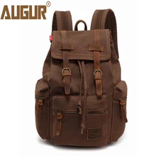 Mochila clásica AUGUR para hombre y mujer, mochila escolar resistente, duradera, de lona, Vintage, de viaje, de gran capacidad, mochila escolar para el ordenador portátil