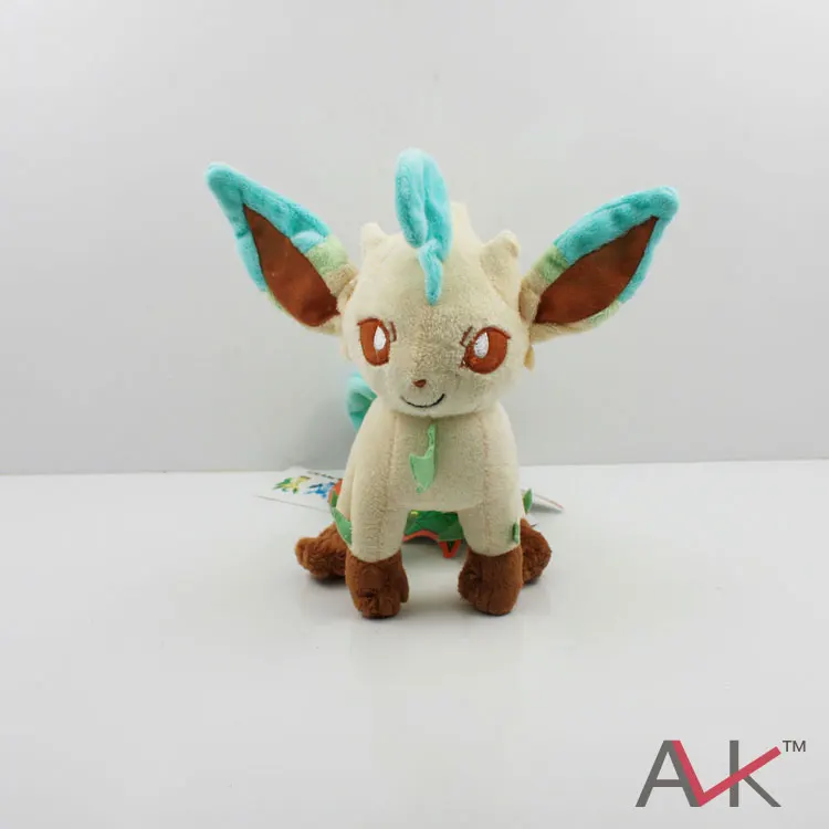 Монстры стоя Eevee Монстр Espeon Jolteon Umbreon Vaporeon Flareon Glaceon Leafeon Плюшевые игрушки куклы 14~ 19 см 5 шт./партия - Цвет: Leafeon