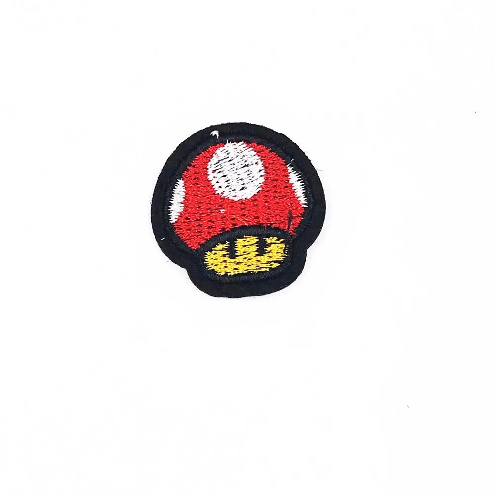 

1 PCS Super Mario of Mushroom embroidered Iron on patches Bags patches DIY repair applique patch Garment children clothes badges