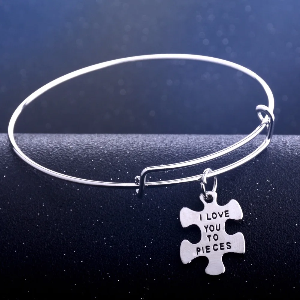 Charm Puzzle I Love You To Pieces браслеты для влюбленных лучшие друзья браслет женщин мужчин