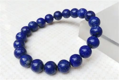 

New transport 100% Natural purple lapis lazuli bead bracelet 10 MM a 5.19