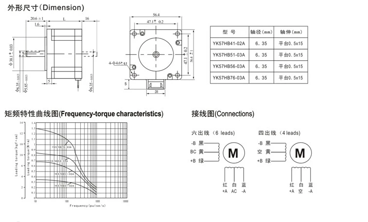 57 YAKO step motor drawing