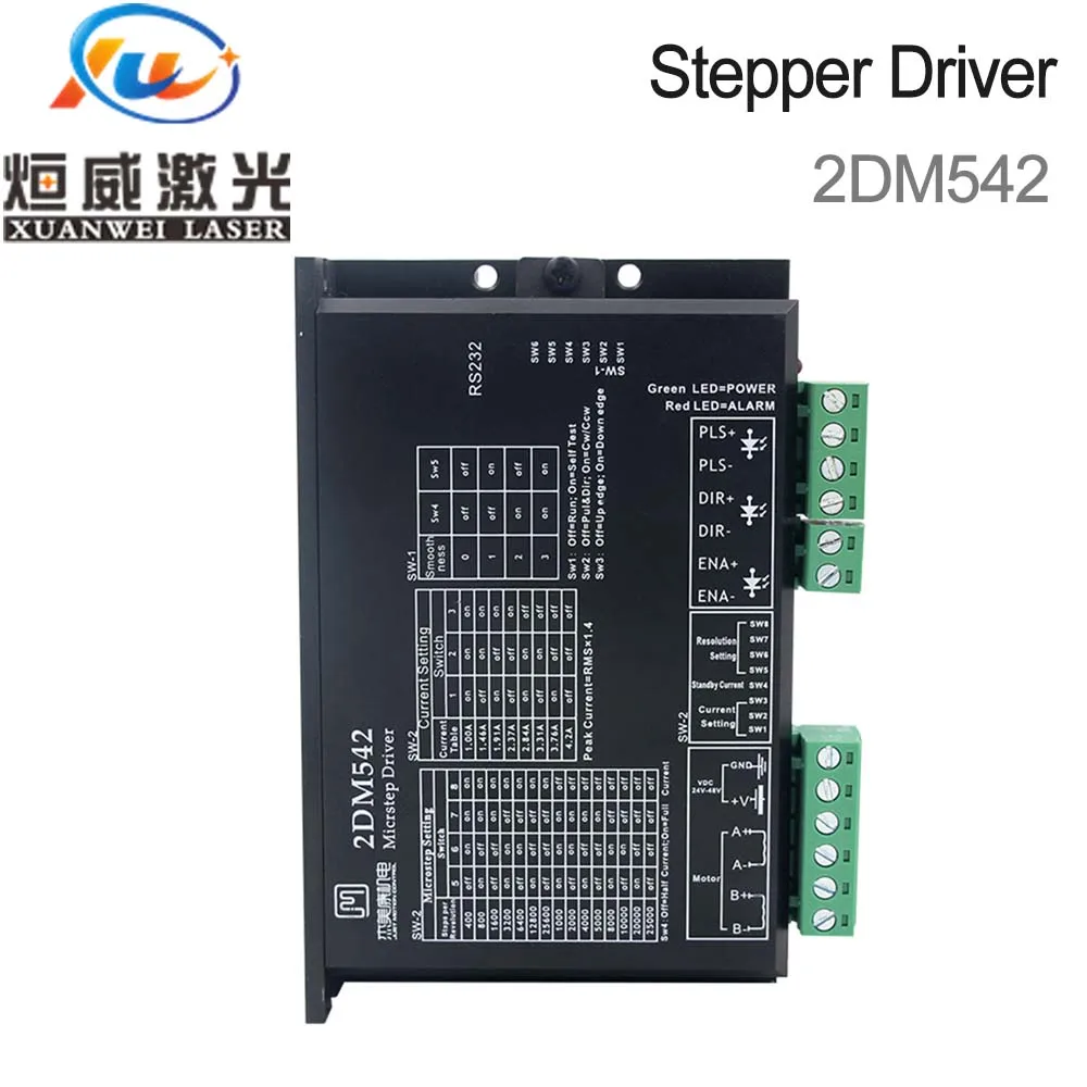

two-phase stepping motor driver 2DM542 input voltage DC24-48V match with 42 57 serial 2 phase stepper motor