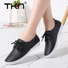 TKN/; женская обувь из натуральной кожи для скейтбординга; женские кроссовки для отдыха; Воздухопроницаемый Легковесный обувь на плоской подошве со шнуровкой; женская обувь; B16