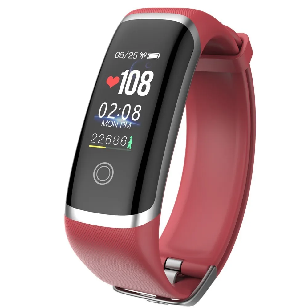 Фитнес-трекер, умные часы для мужчин и женщин, спортивный браслет, Femme, часы, измеритель артериального давления, браслет для бега, сердечного ритма, здоровья, браслет - Цвет: Silver red