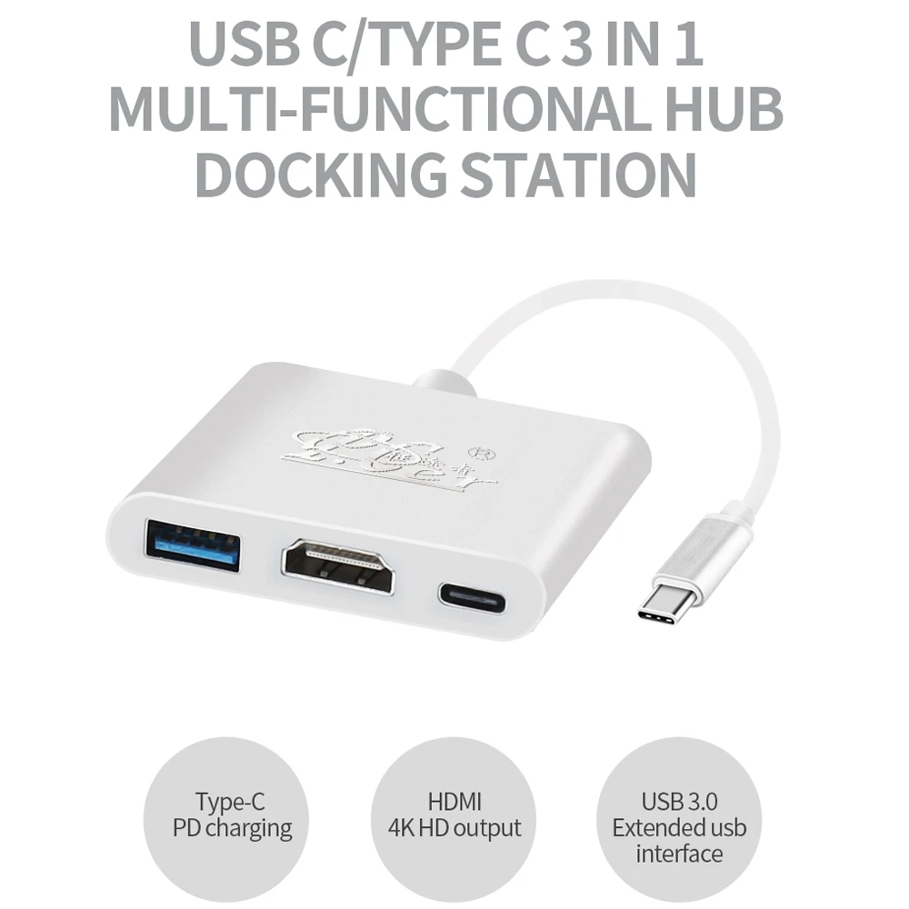 Док станция для концентратора PCER TYPE C USB к HDMI USB3.0 VGA PD адаптер 3 0 MacBook Samsung Galaxy S8/S9 Hub| |
